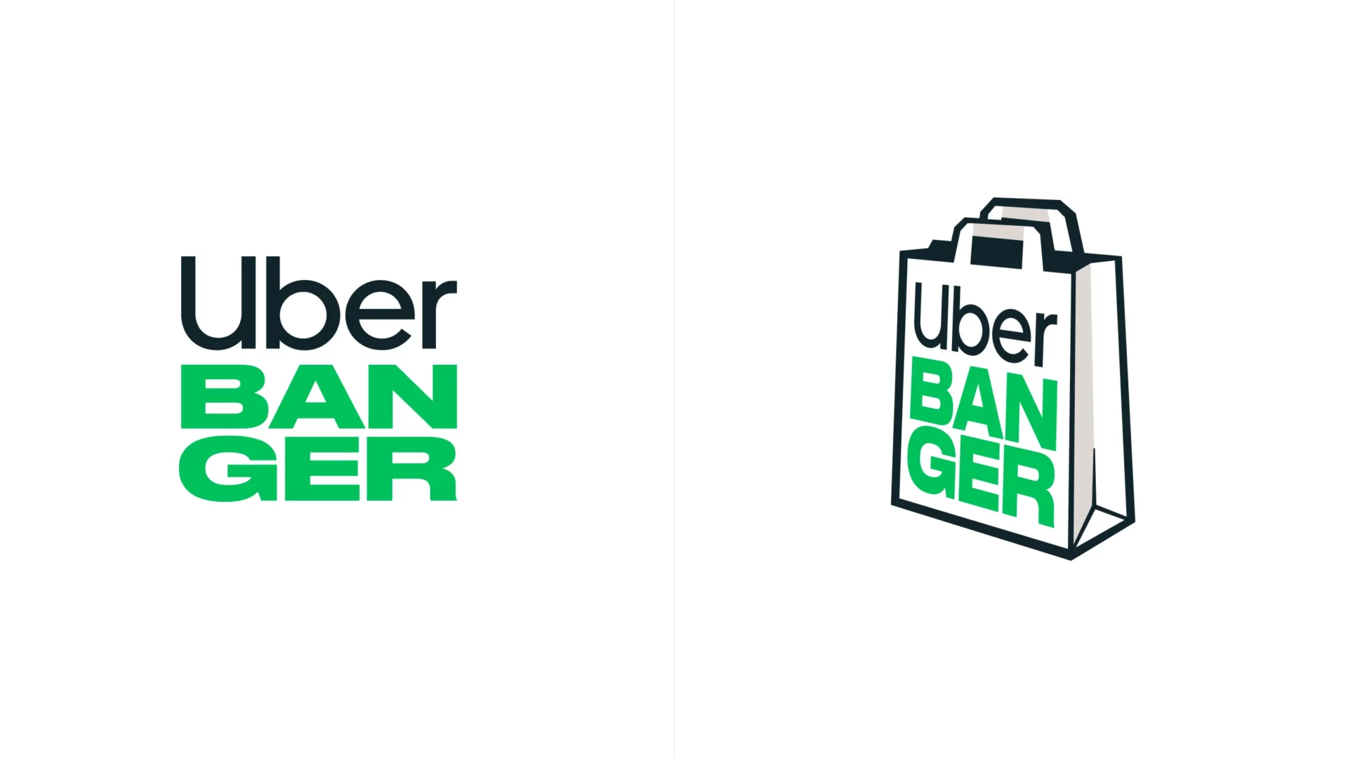 Both normal and illustrated version of the Uber Banger logo