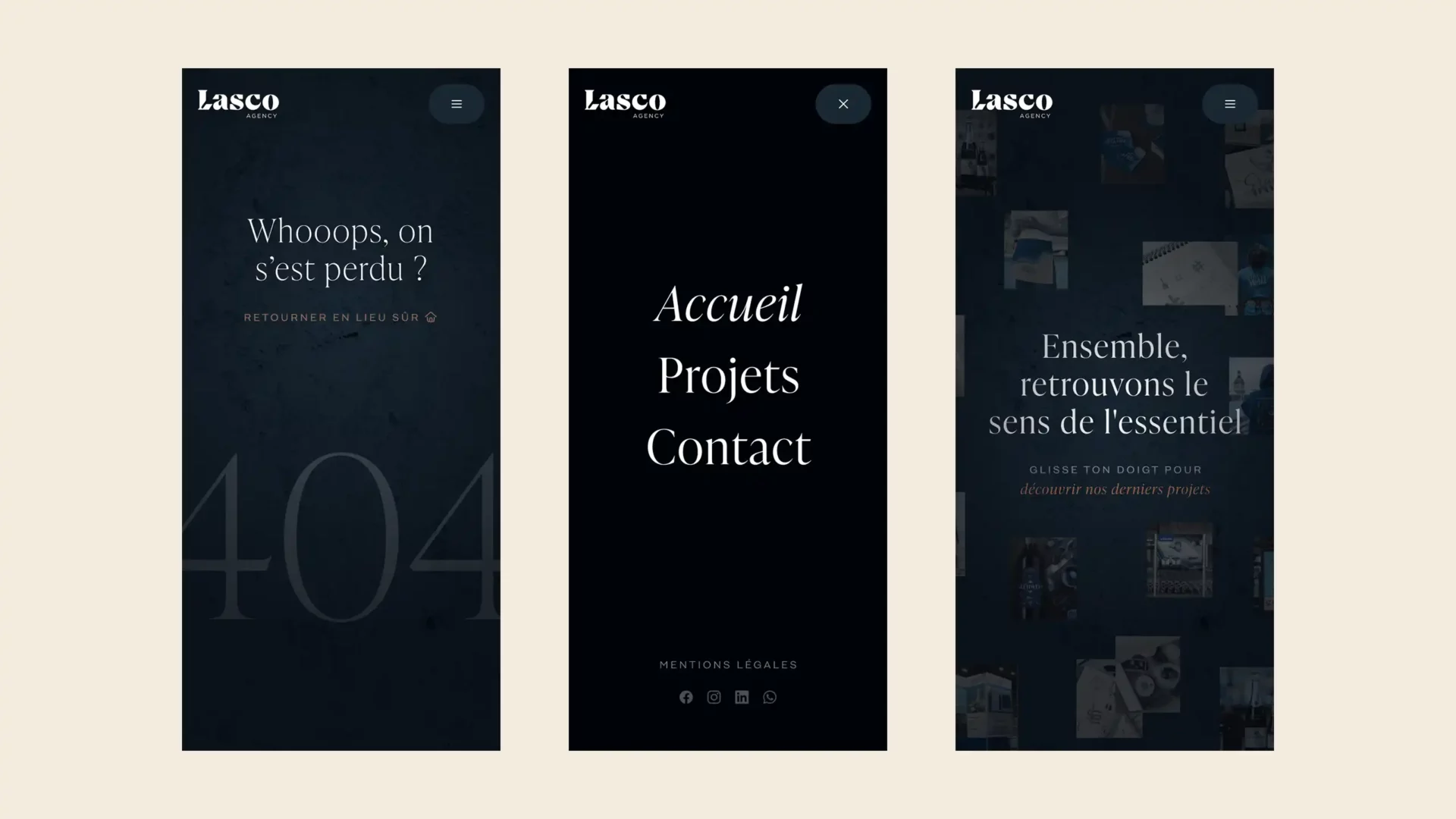 Lasco's website mobile screens